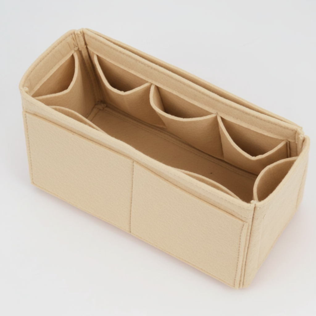 Organisateur en feutre pour sac Birkin Hermès - Vue diagonale - Farnelle