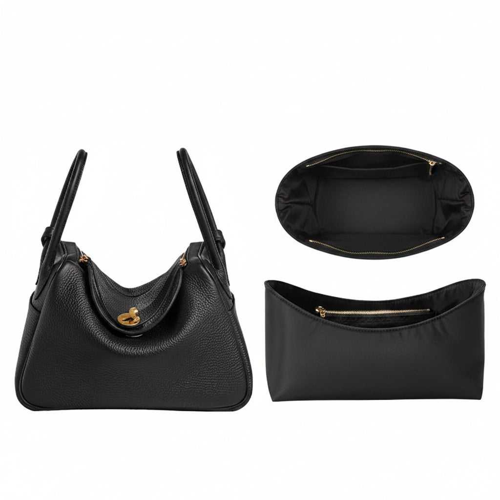 Organisateur de sac Nylon Noir pour Lindy 19 Hermès Farnelle