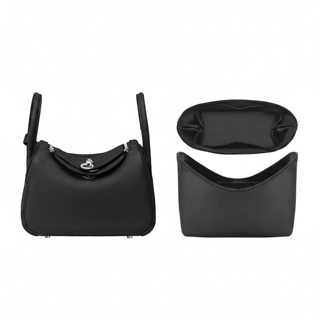 Organisateur de sac Nylon Noir pour Lindy 26 Hermès Farnelle