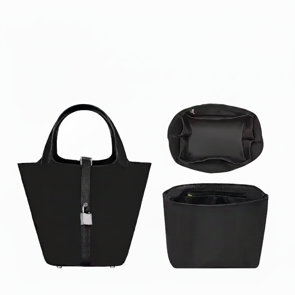 Organisateur de sac Nylon Noir pour Picotin 18 Hermès Farnelle