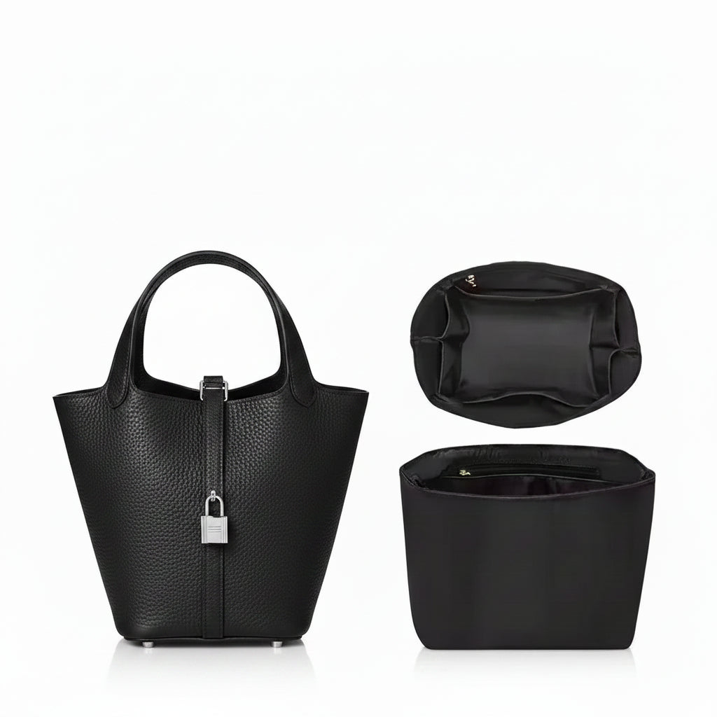 Organisateur de sac Nylon Noir pour Picotin 22 Hermès Farnelle