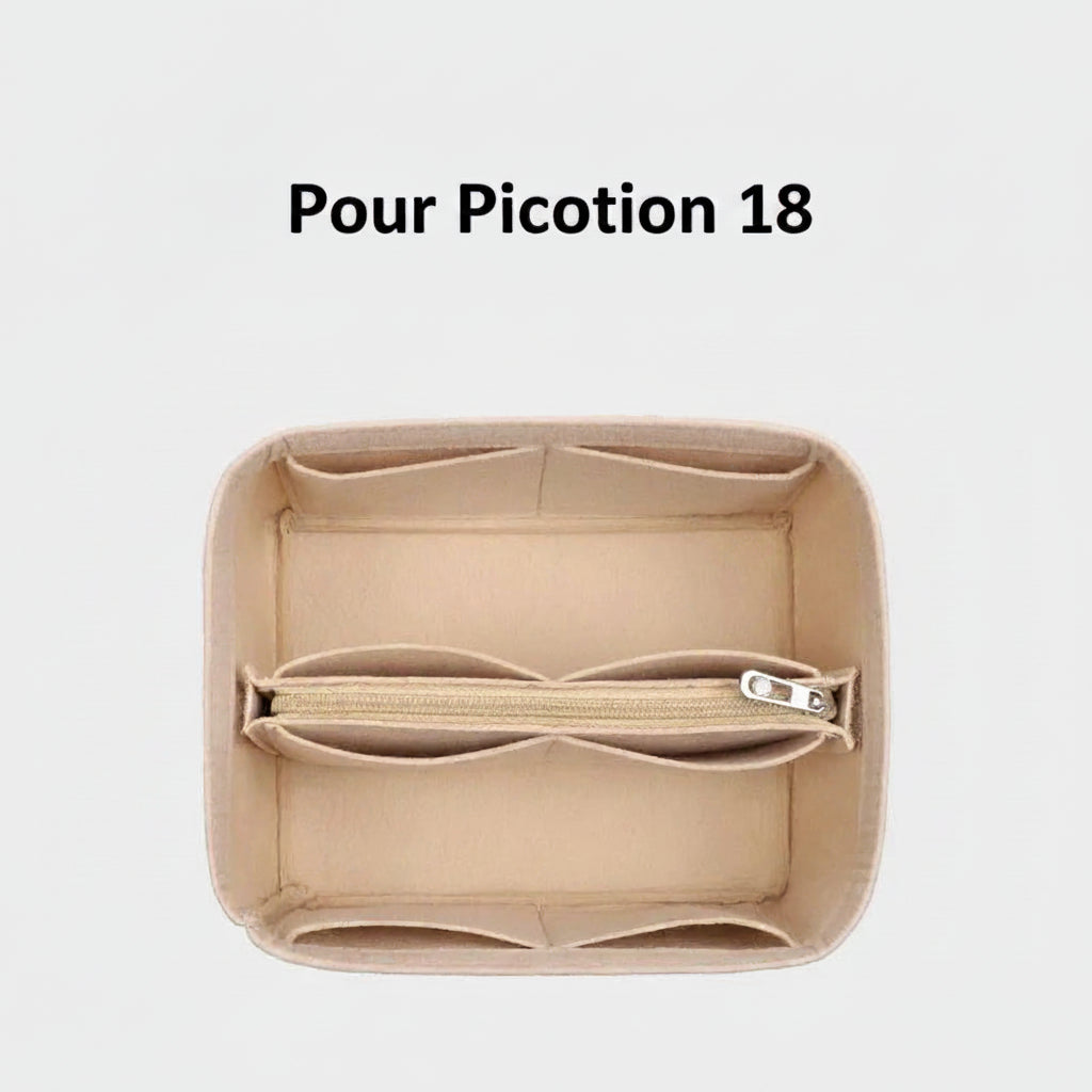 Organisateur en feutre Ecru pour sac Picotin 18 Hermes Farnelle