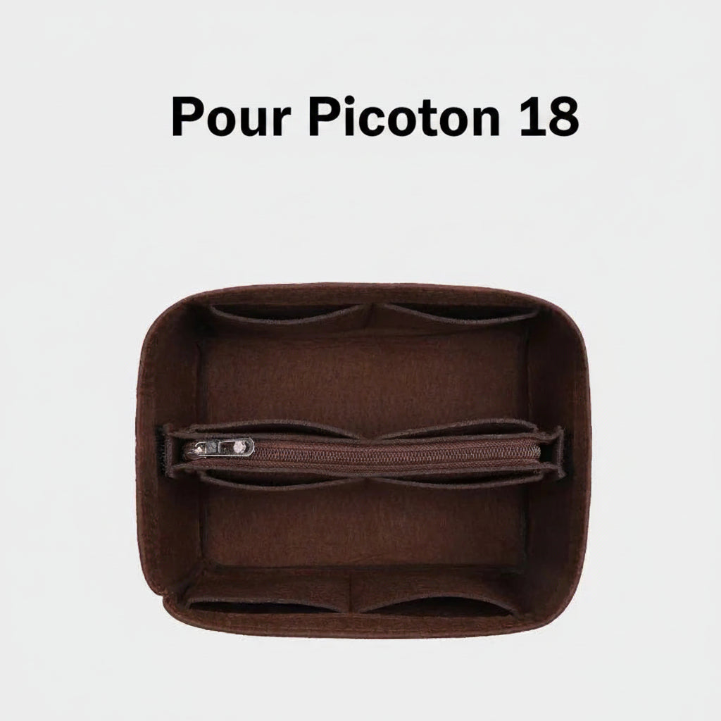 Organisateur en feutre Moka pour sac Picotin 18 Hermes Farnelle
