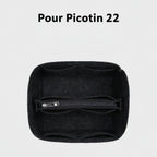 Organisateur en feutre Noir pour sac Picotin 22 Hermes Farnelle