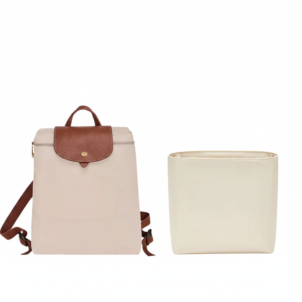Organisateur pour sac à dos Le Pliage Longchamp - Nylon Ecru -Farnelle